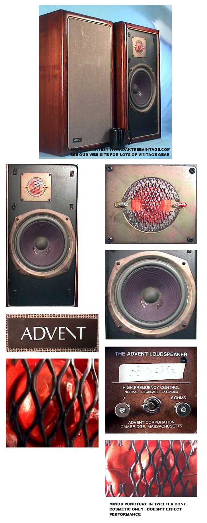 original large advent speakers specs